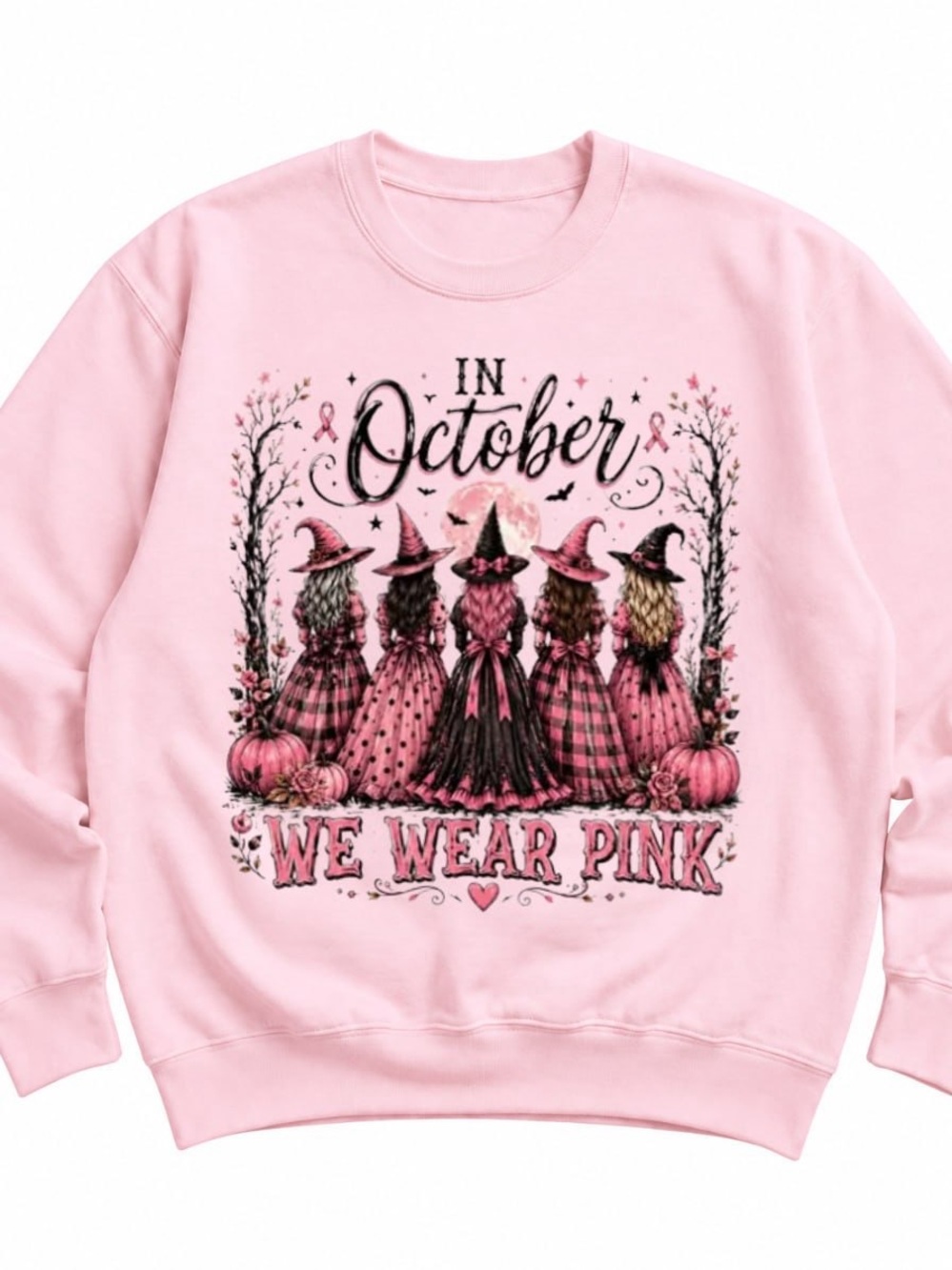 Pink 'In October We Wear Pink' Graphic Sweatshirt